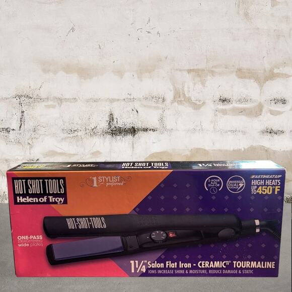 Hot Shot Tools 1 1/4" Salon Flat Iron - New in Box - Picture 1 of 3